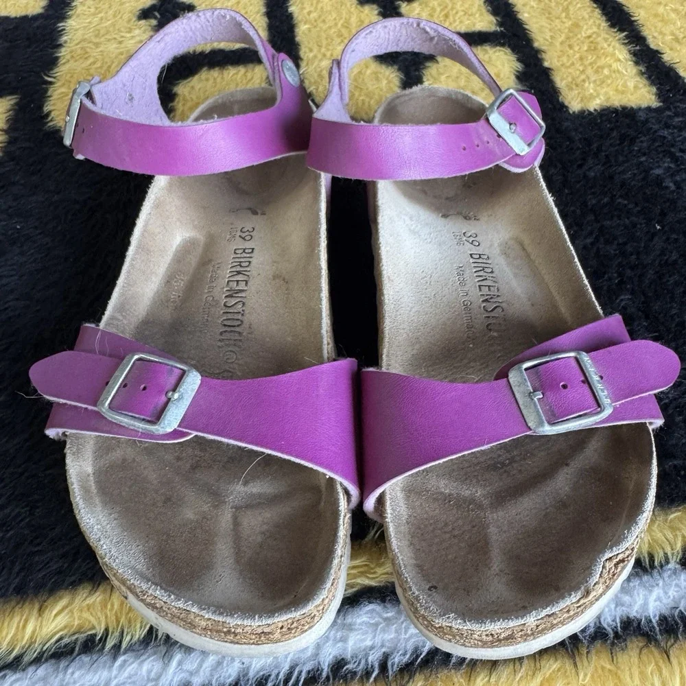 Size 39/W8 - Birkenstock Rio Women Pink Ankle Strap Sandals Germany Narrow
